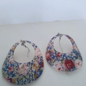 3/$18 Floral hoop earrings